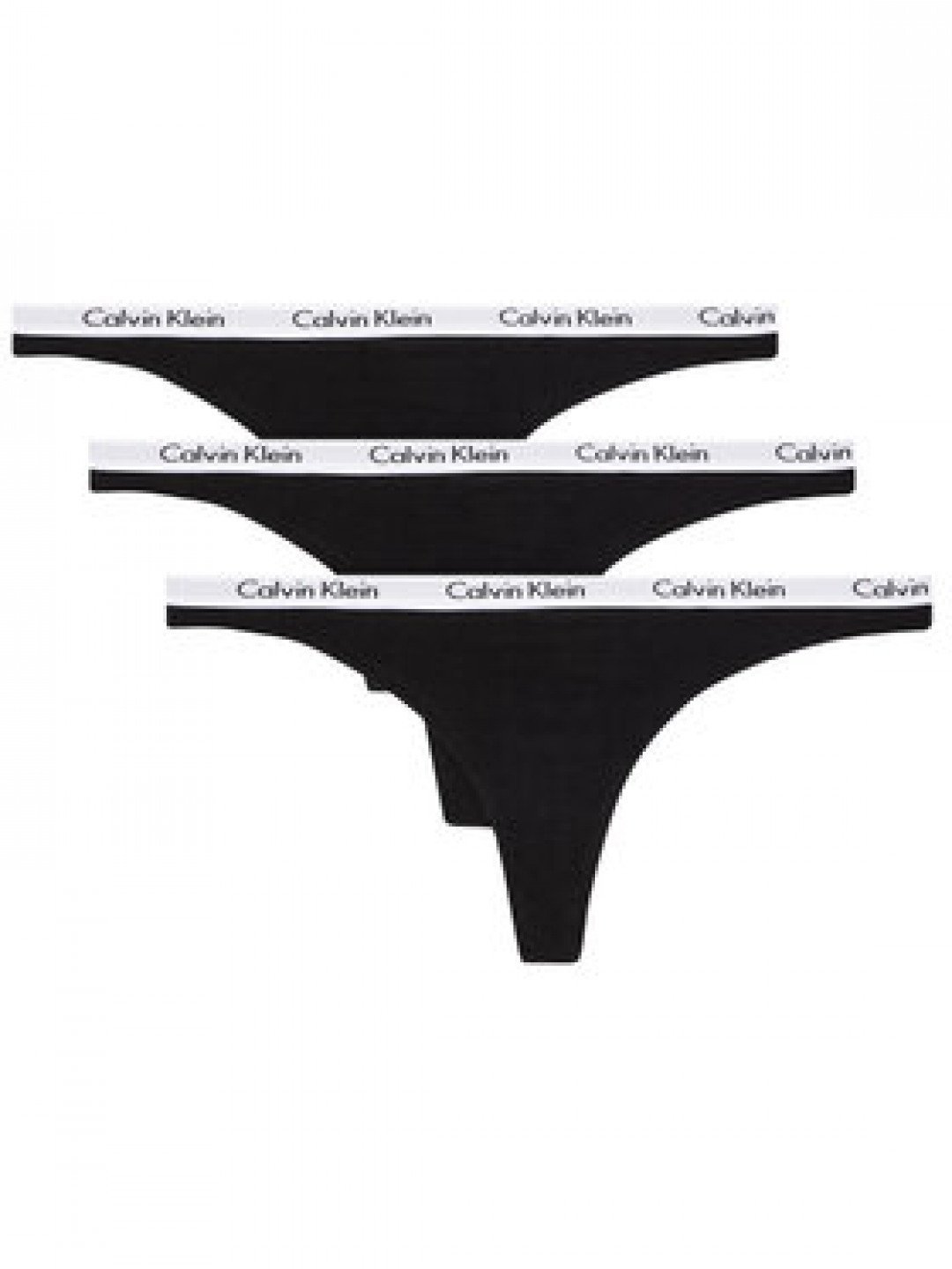 Calvin Klein Underwear Sada 3 kusů string kalhotek 000QD3587E Černá