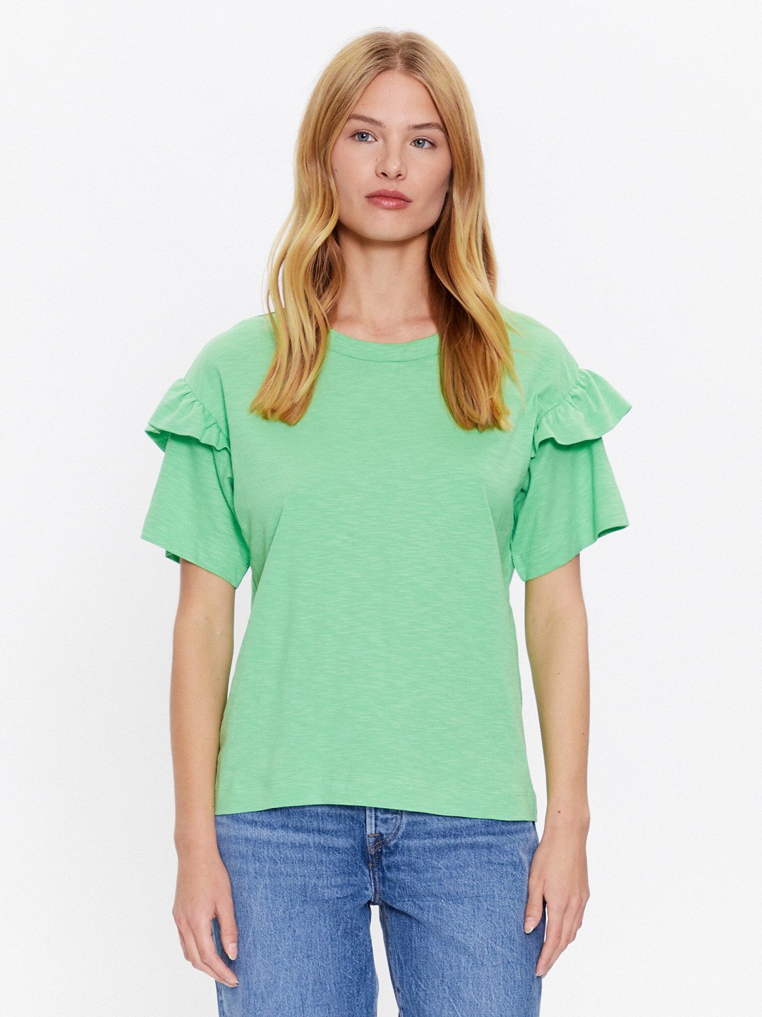 Selected Femme T-Shirt 16079837 Zelená Loose Fit