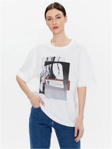 Calvin Klein T-Shirt Photo Print Graphic K20K204995 Bílá Relaxed Fit