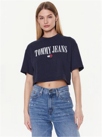 Tommy Jeans T-Shirt Archive DW0DW14913 Tmavomodrá Cropped Fit