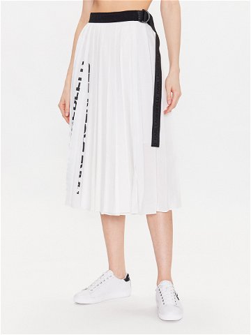 KARL LAGERFELD Plisovaná sukně 225W1201 Bílá Regular Fit