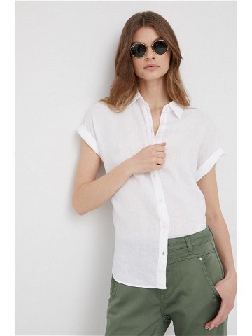Plátěná košile Lauren Ralph Lauren dámská bílá barva regular s klasickým límcem 200699152001