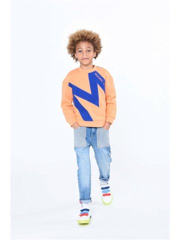 Dětská bavlněná mikina Marc Jacobs oranžová barva s potiskem