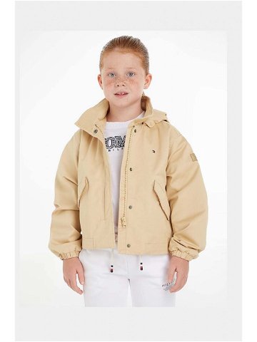 Dětská bunda Tommy Hilfiger béžová barva