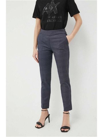 Kalhoty Morgan dámské tmavomodrá barva přiléhavé medium waist