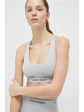 Sportovní podprsenka Calvin Klein Performance CK Athletic šedá barva