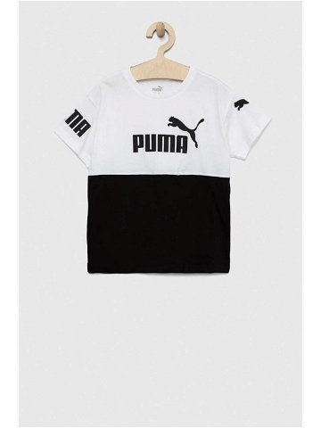 Dětské bavlněné tričko Puma PUMA POWER Tee B bílá barva s potiskem
