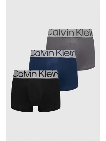 Boxerky Calvin Klein Underwear 3-pack pánské tmavomodrá barva 000NB3074A
