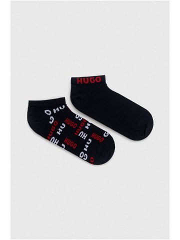 Ponožky HUGO 2-pack pánské tmavomodrá barva 50491224