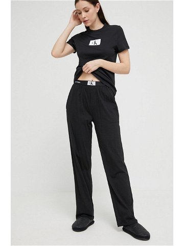 Bavlněné pyžamové kalhoty Calvin Klein Underwear černá barva bavlněná 000QS6948E