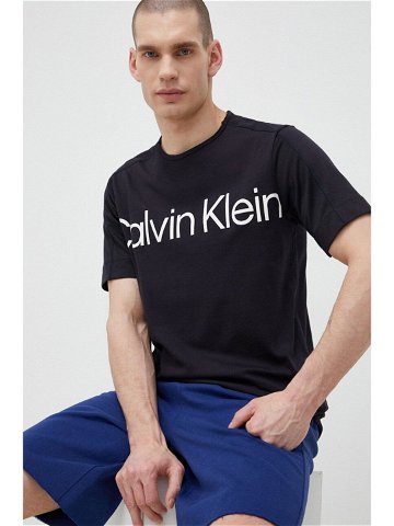 Tréninkové tričko Calvin Klein Performance Effect černá barva s potiskem