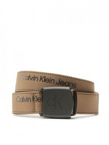 Calvin Klein Jeans Pánský pásek Plaque Logo Webbing Belt 38Mm K50K510473 Khaki
