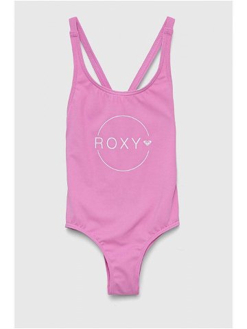 Jednodílné dětské plavky Roxy růžová barva