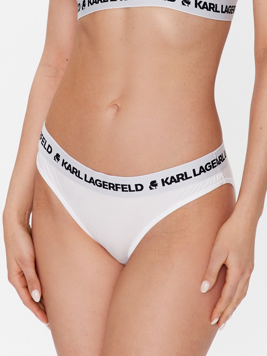 KARL LAGERFELD Klasické kalhotky Logo 211W2111 Bílá