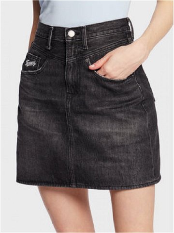 Tommy Jeans Džínová sukně Yoke DW0DW14847 Černá Regular Fit