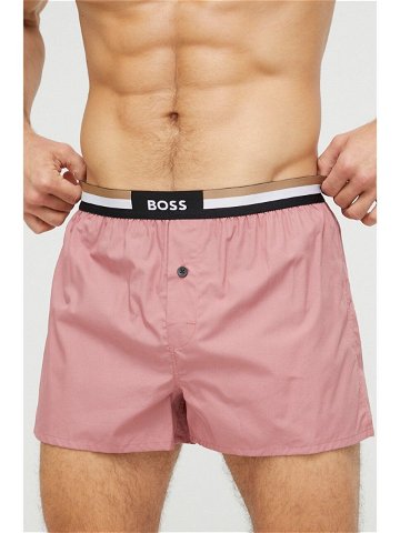 Bavlněné boxerky BOSS 2-pack růžová barva 50469762