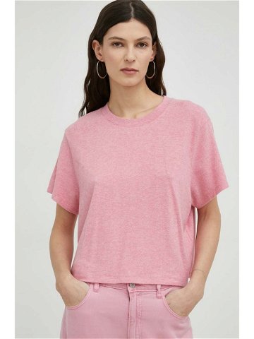 Tričko American Vintage růžová barva