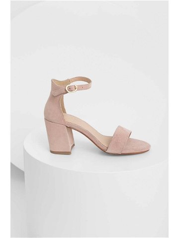 Semišové sandály Answear Lab růžová barva
