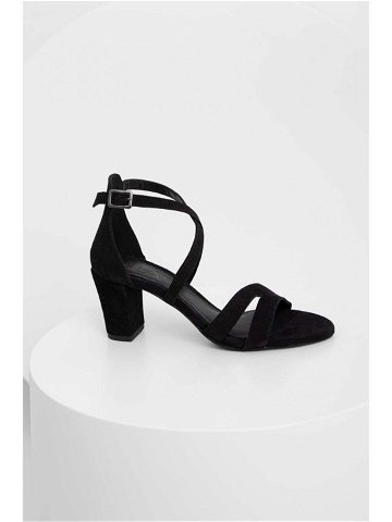 Semišové sandály Answear Lab černá barva