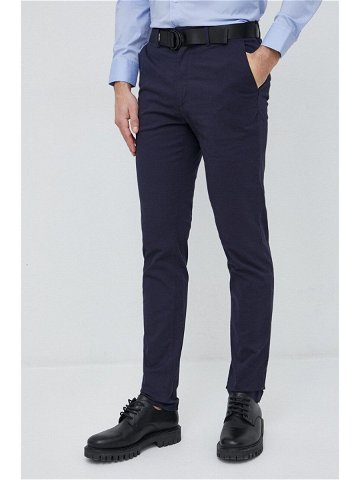 Kalhoty Calvin Klein pánské tmavomodrá barva přiléhavé K10K110979