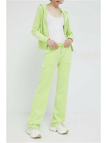 Tepláky Juicy Couture zelená barva hladké