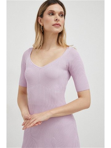 Šaty Guess fialová barva mini