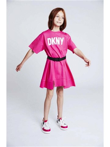 Dívčí šaty Dkny růžová barva mini oversize