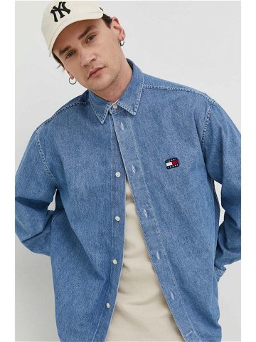 Džínová košile Tommy Jeans pánská relaxed s klasickým límcem