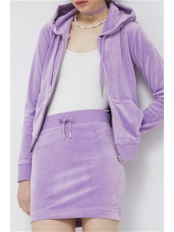 Sukně Juicy Couture Robbie fialová barva mini pouzdrová