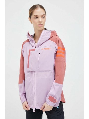 Outdoorová bunda adidas TERREX Xploric růžová barva