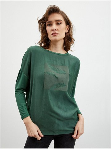 Zelené dámské tričko s potiskem ZOOT lab Rozy