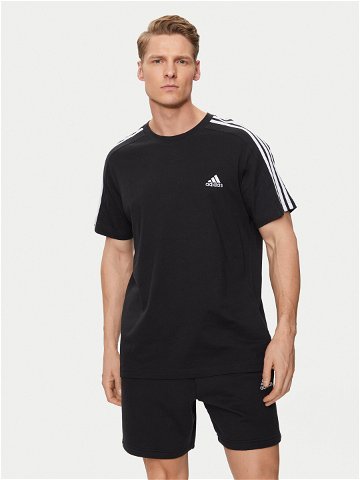 Adidas T-Shirt Essentials Single Jersey 3-Stripes T-Shirt IC9334 Černá Regular Fit