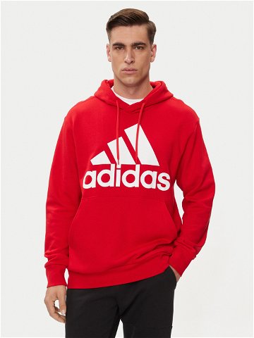 Adidas Mikina Essentials French Terry Big Logo Hoodie IC9365 Červená Regular Fit
