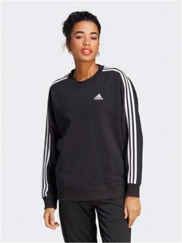 Adidas Mikina Essentials 3-Stripes Sweatshirt IC8766 Černá Loose Fit