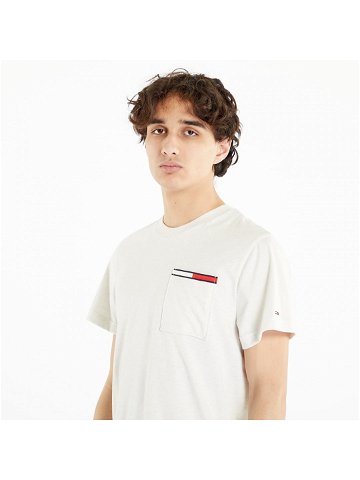Tommy Jeans Essential Flag Pocket Short Sleeve Tee White Heather