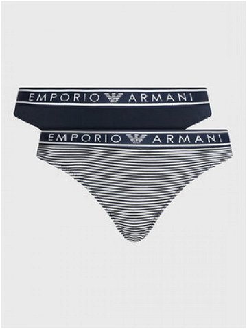 Emporio Armani Underwear Sada 2 kusů klasických kalhotek 163334 3R219 21136 Tmavomodrá