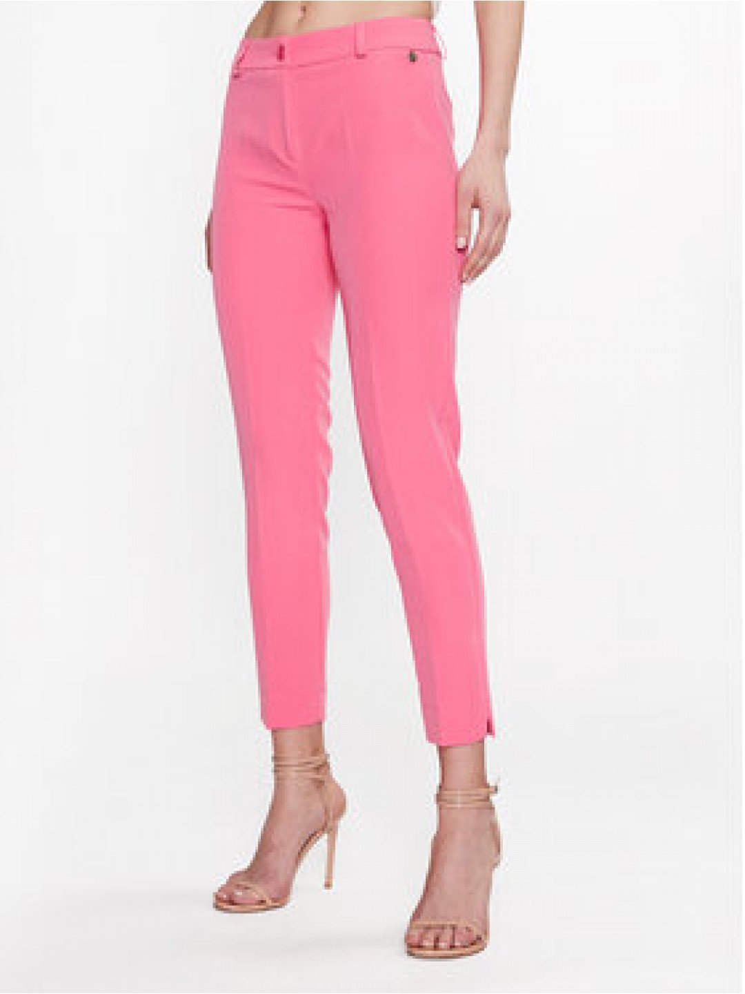 Maryley Kalhoty z materiálu 23EB52Z M08 43FR Růžová Slim Fit