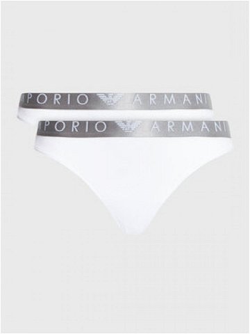 Emporio Armani Underwear Sada 2 kusů string kalhotek 163333 3R235 00010 Bílá