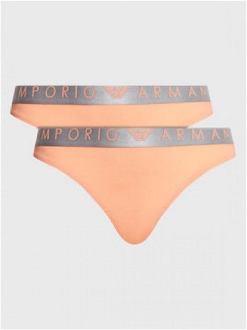 Emporio Armani Underwear Sada 2 kusů string kalhotek 163333 3R235 02662 Oranžová