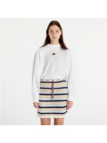 Tommy Jeans Boxy Crop Badge Hoodie White