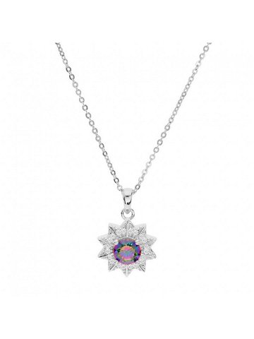 Brilio Silver Elegantní stříbrný náhrdelník s duhovým topazem Mystic Stone MP06090B řetízek přívěsek