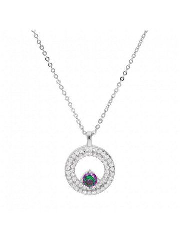 Brilio Silver Zářivý stříbrný náhrdelník s duhovým topazem Mystic Stone MP04957A řetízek přívěsek