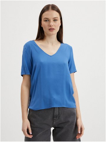 Modré dámské basic tričko VILA Paya