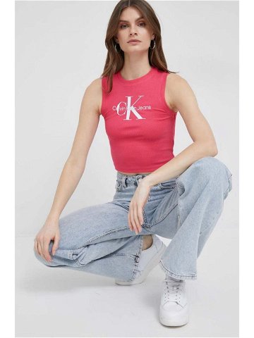 Top Calvin Klein Jeans dámský růžová barva