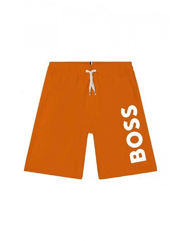 Dětské plavkové šortky BOSS oranžová barva