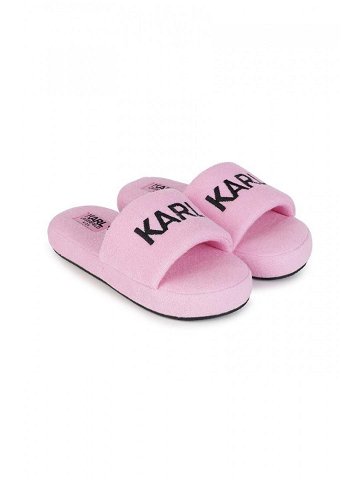 Dětské pantofle Karl Lagerfeld růžová barva