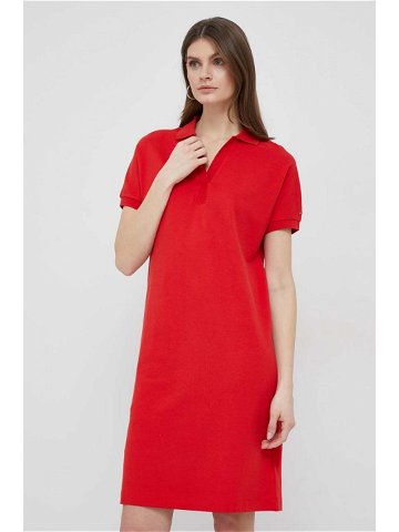 Šaty Tommy Hilfiger červená barva mini oversize