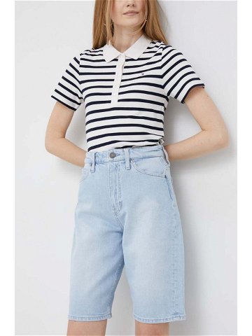 Džínové šortky Calvin Klein dámské hladké high waist