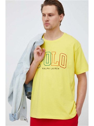 Bavlněné tričko Polo Ralph Lauren žlutá barva s aplikací