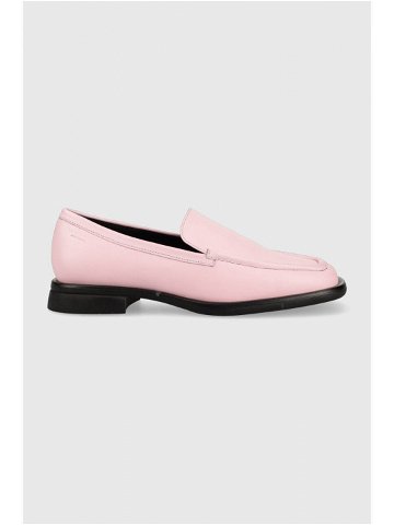Kožené mokasíny Vagabond Shoemakers BRITTIE dámské růžová barva na plochém podpatku 5451 001 45